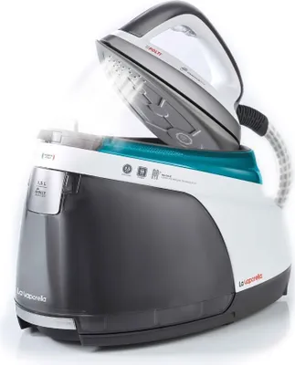 Produktbild von Polti La Vaporella XT100C, 2400 W, 500 g/min, Aluminium-Sockelplatte, 15 bar, 1,5 l, Grau, Türkis, Weiß