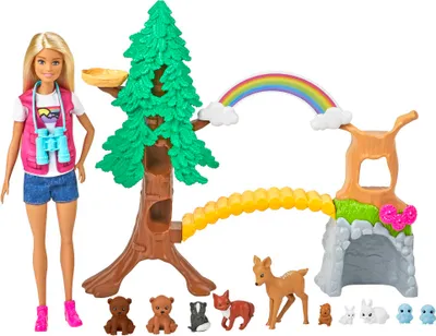 Produktbild von Barbie Waldtier-Forscherin-Spielset mit Puppe und Zubehör