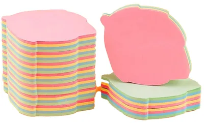 Obrázek produktu pro Lepicí poznámky ve tvaru listu, 500 listů, 76 x 76 mm, samolepicí, barevné, samolepicí bloky v zářivých barvách pro domácnost, kancelář a zápisník