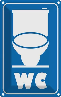 Produktbild von vianmo Blechschild 18x12 cm WC Piktogramm Toilette Warnschild Hinweisschild Sicherheit Vorsicht