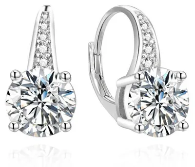 Image de Charmantes boucles d'oreilles en argent avec zircons AGUC3526