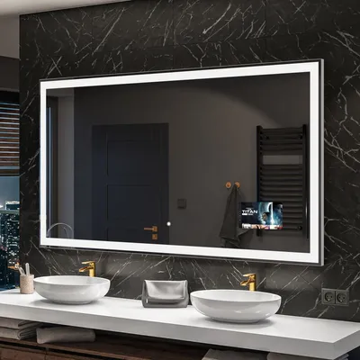 Produktbild von Artforma Badspiegel SMART 150x100 cm - mit LED Beleuchtung - LED Farbe Kaltweiß 7000K - Individuell Nach Maß - Beleuchtet Wandspiegel Lichtspiegel Badezimmerspiegel | Lichtschalter: Touch Schalter |SLED001