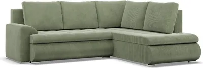 Produktbild von Rechts Ecksofa mit Schlaffunktion Foresta, Ottomane,  Cord - Grün