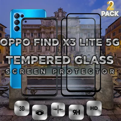 Zdjęcie produktu dla 2 sztuki Oppo Find X3 LITE 5G - szkło hartowane 9H - ochrona wyświetlacza 3D w super jakości