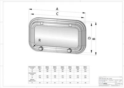 Image de VETUS Hublot en aluminium 344x155mm | PZ621