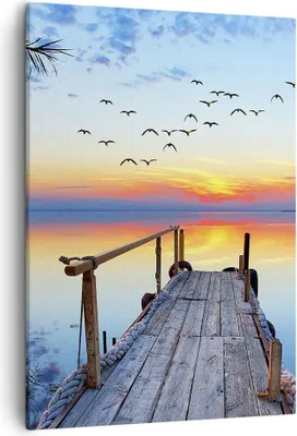 Produktbild von Bild auf Leinwand - Leinwandbild - Einteilig - Brücke See - 50x70cm - Wand Bild - Wanddeko - Wandbilder - Leinwanddruck - Kunstdruck - Wanddekoration - Leinwand bilder - Wandbild - PA50x70-3818