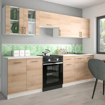Produktbild von Roe Furniture | Küchenzeile - 260 cm - Braun (Artisan) - Einbauküche, Küchenblock, Singleküche, Singleküchenblock, Küchen - Tischplatte Weiß