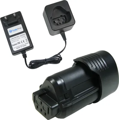 Produktbild von Trade-Shop 2in1 Set: Li-Ion Akku 12V / 1500mAh + Ladegerät Netzteil ersetzt AEG 954932 R86048 AC82048 AC82008 130188001 130446007 130446001 130446011