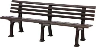 Produktbild von Gartenbank Antigua | 4-Sitzer | Braun | HxBxT 74x200x54cm | Witterungs- & UV-beständiger Kunststoff | Parkbank Sitzbank Außenbereich Garten Balkon Terrasse