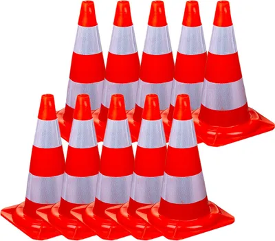 Produktbild von Pylonen Verkehrsleitkegel 50cm Warnkegel Markierungshut Kegel Absperrung 10x