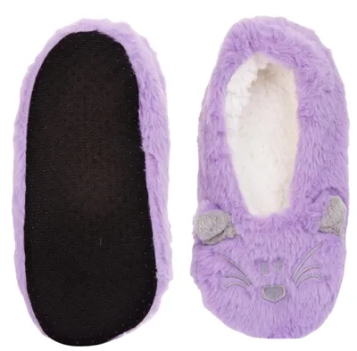 Produktbild von Hausschuhe Damen Violett - flauschige Hausschuhe 35-38 - bequeme Pantoffeln - rutschfeste Sohle - gemütliche Hausschuhe