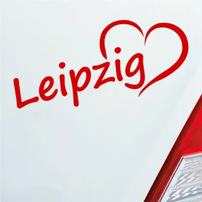 Produktbild von Auto Aufkleber Leipzig Herz Stadt City Liebe Love Heimat 18,5x8 cm Rot Sticker Heckscheibenaufkleber