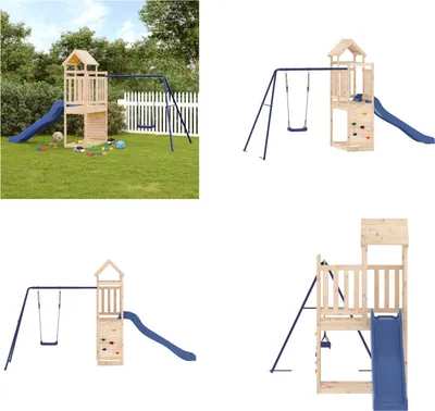 Image de vidaXL Tour de jeux pin massif - Aire de jeux - Aires de jeux - Aire de jeux de jardin - Aire de jeux d'extérieur
