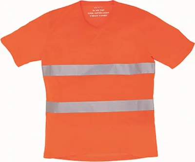 Produktbild von YOKO HVJ910 | Herren Hi Vis Top Cool Super Light V-Neck Arbeits T-Shirt - Farbe: Hi-Vis Orange - Größe: 3XL