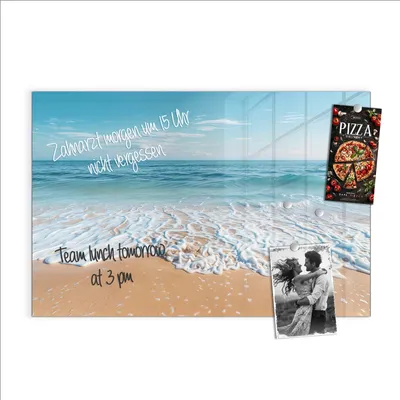 Produktbild von Magnettafel 60x40cm Pinnwand Whiteboard beschreibbar - Tropischer Strand