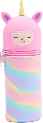 Image de Trousse d'écolier 2 en 1 rose avec fermeture éclair