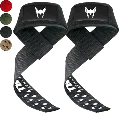 Image de Thor Athletics Sangles de levage - Extra Grip - Accessoires de musculation - Sangles de powerlifting - Sangles de soulevé de terre - Noir - E-book inclus