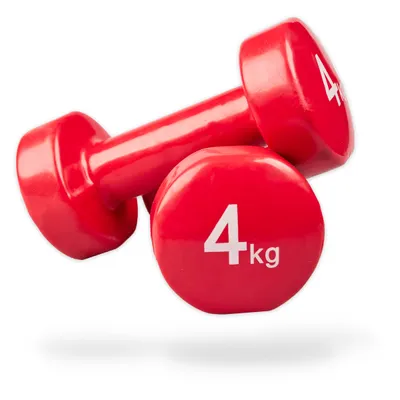 Produktbild von Matchu Sports Vinyl Kurzhantelset 2er Set - 2 x 4 kg - Fitnesshanteln - Hanteln - Kurzhanteln - Gymnastikhanteln - Aerobic Hanteln