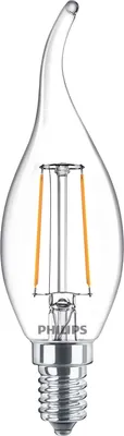 Zdjęcie produktu dla Philips Świeczka żarnikowa przezroczysta 25 W BA35 E14, 2 W, 25 W, E14, 250 lm, 15000 h, Ciepłe białe