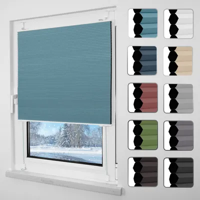Produktbild von Wabenplissee Plissee ohne Bohren Verdunklung 60x130cm Hellblau, Thermo Plisseerollo Klemmfix Verdunklungsplissee für Fenster & Tür