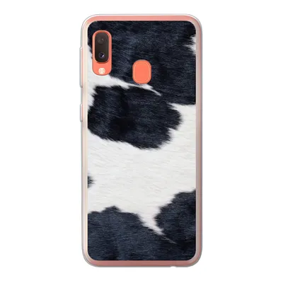 Produktbild von MuchoWow® Handyhülle Schutzhülle Hülle für Samsung Galaxy A20e Bild einer schwarzen und weißen Kuhhaut Silikon Softcase Handy Hülle - Abdeckung