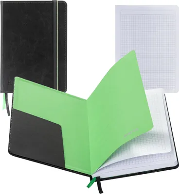 Produktbild von WINTEX Notizbuch in DIN A5 Kariert mit 88 Seiten - Kunstlleder Hardcover Kladde - Heft Notizbuch Schreibbuch - Bullet Journal für Schule oder Arbeit -