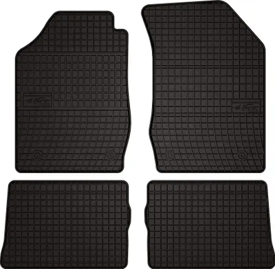 Produktbild von Gummifußmatten passend für Renault Clio II (Schrägheck, Bj. 1998-2005) –  schwarz, passgenau, mit Befestigungen set 4 Stk. - Gummi-Automatten