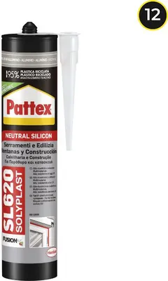 Productafbeelding van Set van 12 stuks PATTEX SL 620 Fusion, aluminium, 300 ml