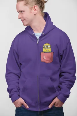 Produktbild von D&B Uni Hoodie ZIPPO00020 Minions Lila-Größe XL