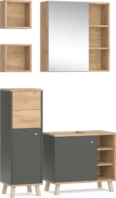 Produktbild von Badmöbel-Set Vicco Senyo Anthrazit 4 Teile, Model 36448