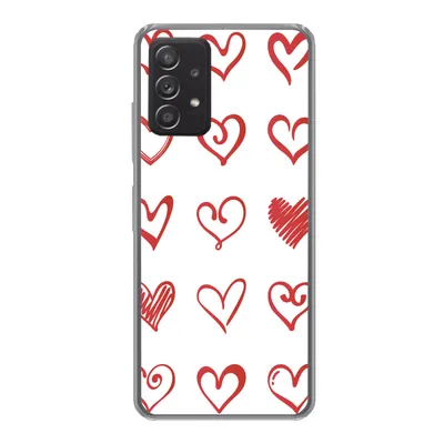 Produktbild von MuchoWow® Handyhülle Schutzhülle Hülle für Samsung Galaxy A33 5G Eine Illustration mit Herzen in verschiedenen Formen Silikon Softcase Handy Hülle - Kartenhalter