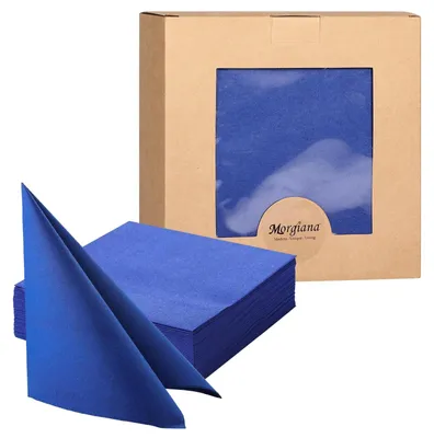 Productafbeelding van Papieren Servetten Blauw - 50 Stuks 1-Ply