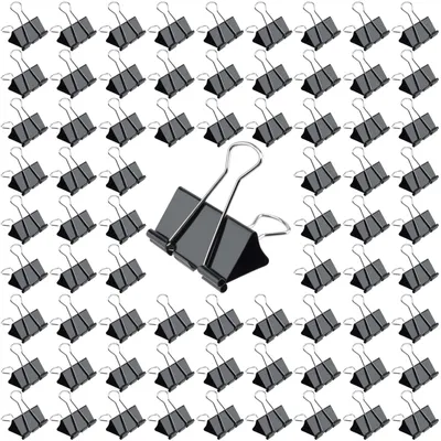 72 Stück 51 mm schwarze Büroklammern, große Bulldog-Clips, Papierklemmen