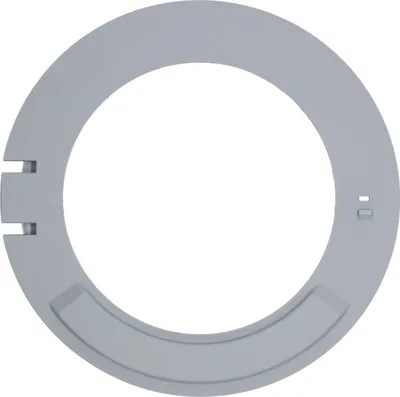 A gray circular frame, likely a part for a washing machine.