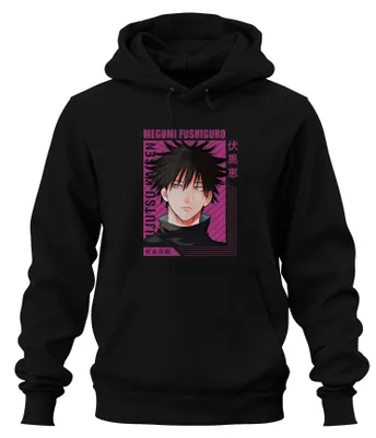 Immagine prodotto di Megumi Fushiguro Jujutsu Kaisen Anime Fan Gift Manga Retro Unisex Felpa con cappuccio, Nero, M