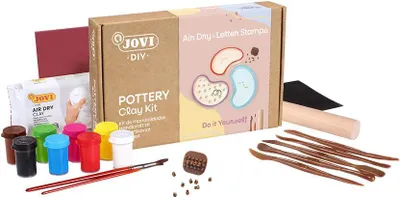Productafbeelding van Jovi DIY Knutselset: Luchtgedroogde klei en stempelset voor het maken van kaarten