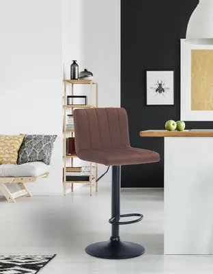 Produktbild von 2er Set Barhocker Jamie Samt braun