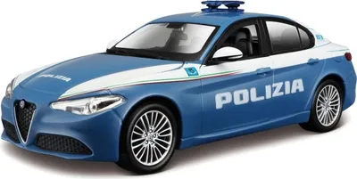 Image de BBURAGO Alfa Romeo Giulia Polizia 1/24 Modèle réduit Voiture de police prémontée 1:24