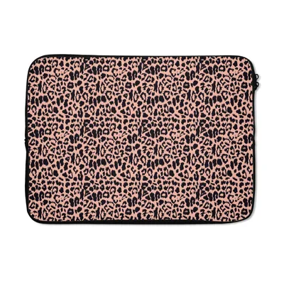 Produktbild von MuchoWow® Laptop Hülle 14 ZollLeopardenmuster - Rosa - Tiere Laptoptasche - Laptoptasche - Stoßsicher - Schutzhaube