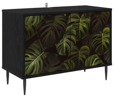 Obrázek produktu pro vidaXL TV stolek ELBURG, 69 x 33 x 50,5 cm, černá barva, vzhled dubového dřeva