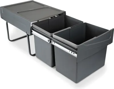Produktbild von emuca 8199523 Abfallsorter 30 (2x15) Liter Abfallvolumen mit Handauszug / Müllbehälter