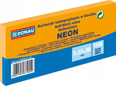 Produktbild von Samolepiaci bloček Donau neónový 38x51 oranžový/3ks