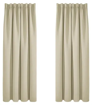 Productafbeelding van Gordijnen kant en klaar - Verduisterend - Met plooiband - 132 x 214 cm - Beige