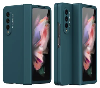 Image de Galaxy Z Fold3 5G Case, protection de la charnière, PC dur avec verre de protection, étui complet pour Samsung Galaxy Z Fold 3 5G vert