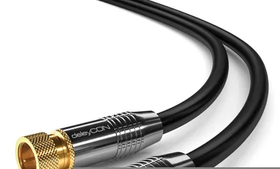 Produktbild von deleyCON HDTV SAT Antennenkabel 12,5m Schwarz - F-Stecker zu F-Stecker - METALL