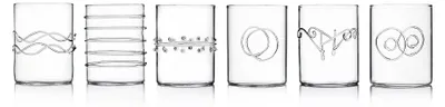 6 Kristallgläser, Dekor, 27 cl, Höhe 9,2 cm, spülmaschinenfest