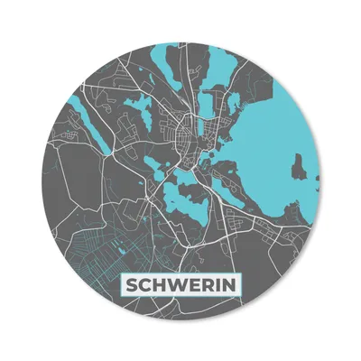 Produktbild von MuchoWow® Mauspad Mousepad Stadtplan - Schwerin - Deutschland - Karte 30x30 cm - Mousepads - Maus Mat - Pad - Mausunterlage - Tischunterlage - Schreibtischmatten