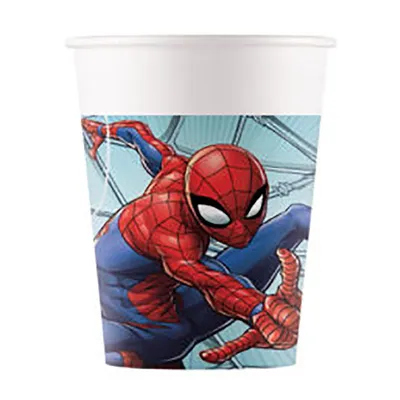Produktbild von Pappbecher Spiderman 200ml/8Stk