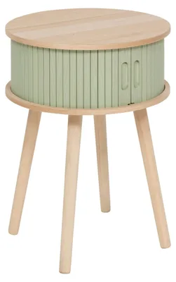 Obrázok produktu pre Nočný stolík NYSOS s 2 dvierkami, Ø 40 cm, zelený