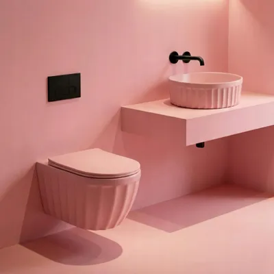 Immagine prodotto di Set lavabo e WC WC sospeso Rosa